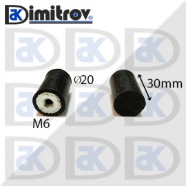 Антивибрационен тампон М 6 х Ø 20 х 30 mm